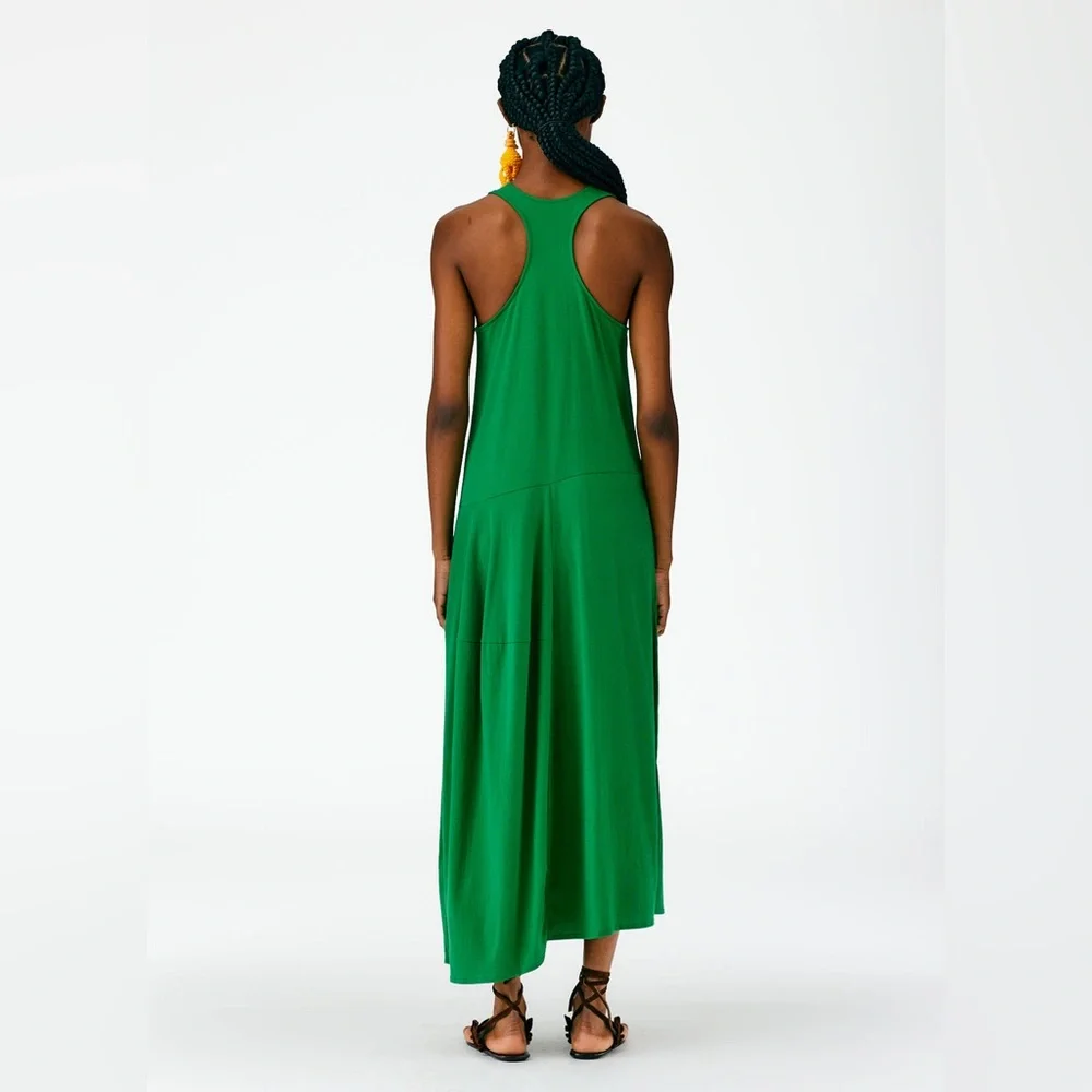 Amazing Green Tibi Sleeveless 100% Peruvian Cotton T-Shirt Dress! Sz 8. - Picture 8 of 10